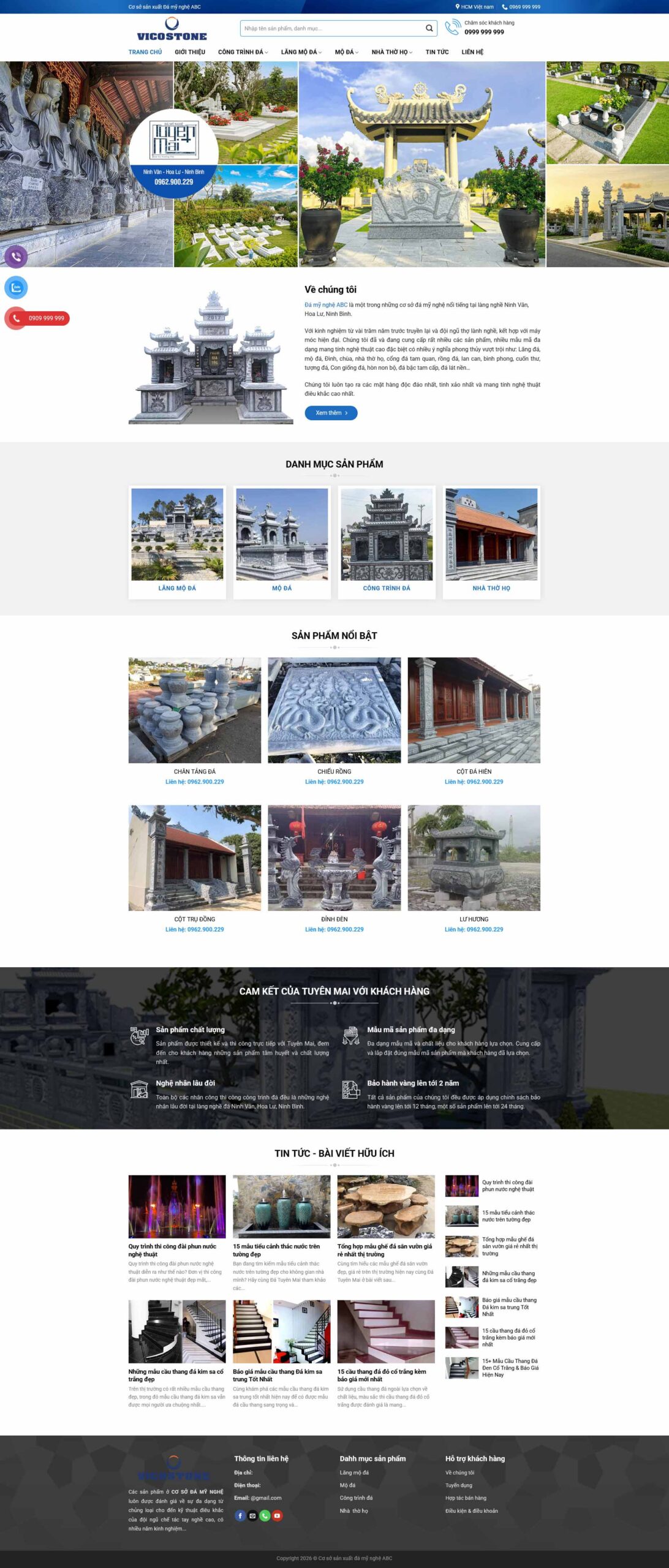 Theme WordPress đá mỹ nghệ