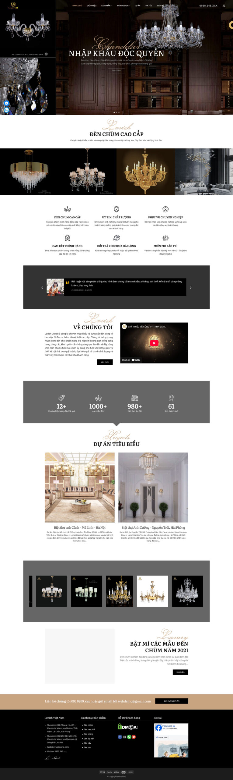 Theme wordpress đèn chùm