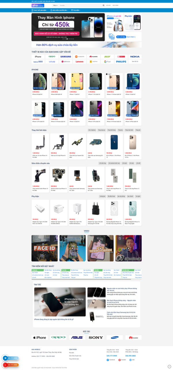 Theme wordpress bán phụ kiện, điện thoại