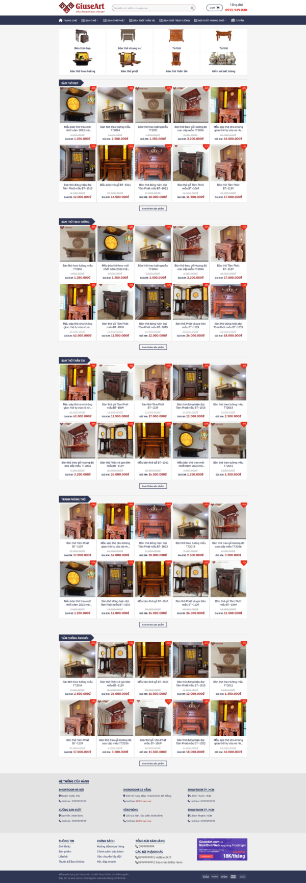 Theme wordpress bàn thờ