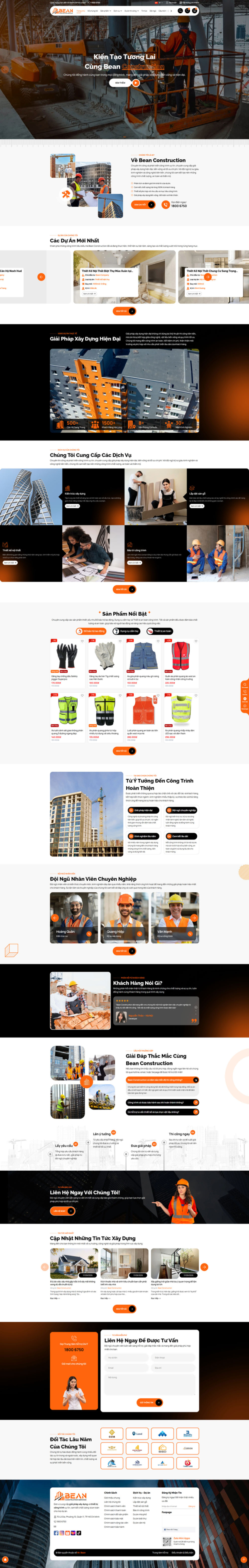 Theme wordpress Xây dựng Bean Construction