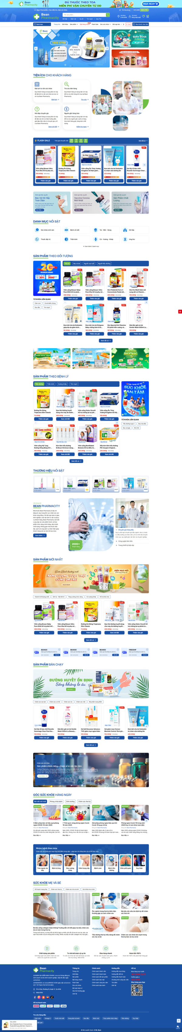 Theme wordpress hiệu thuốc Bean Pharmacity