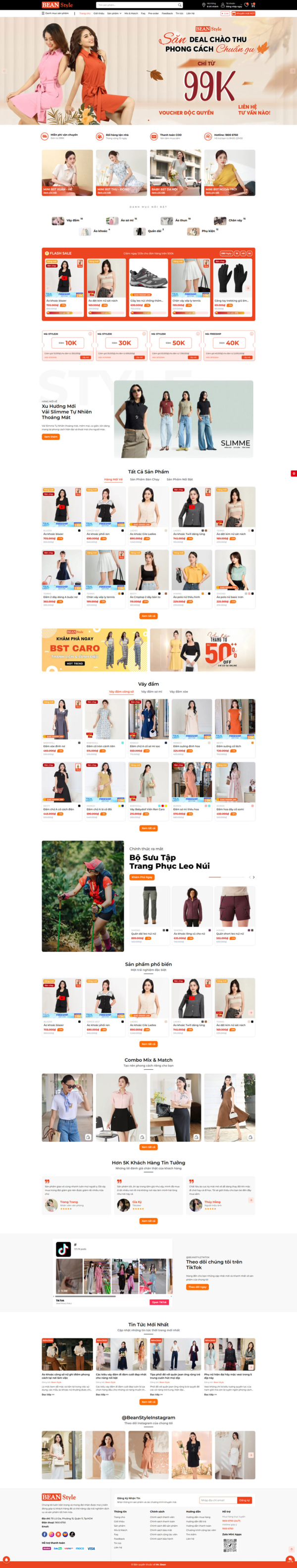 Theme wordpress thời trang Bean Style
