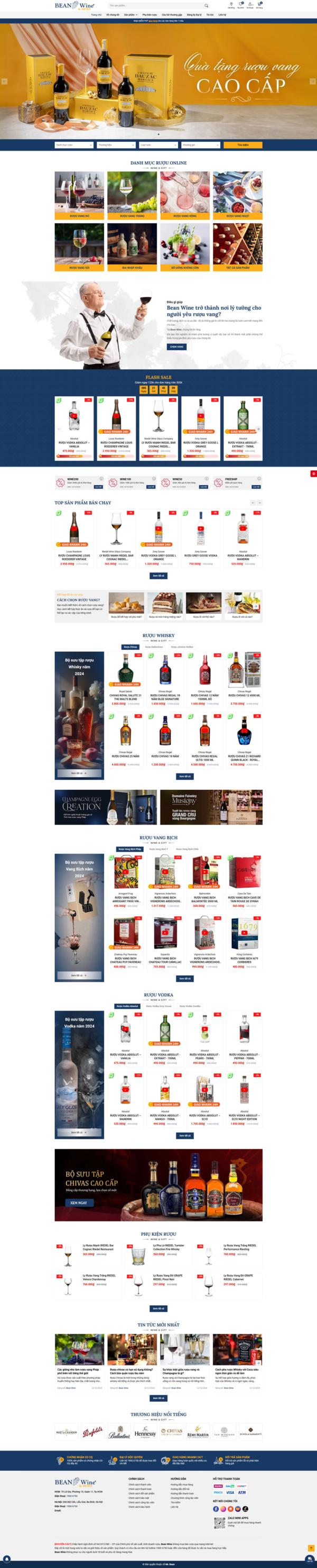 Theme wordpress cửa hàng rượu Bean Wine