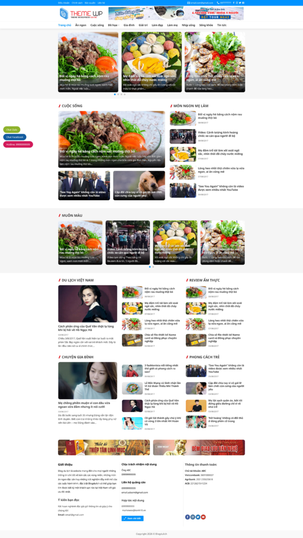 Theme wordpress blog du lịch