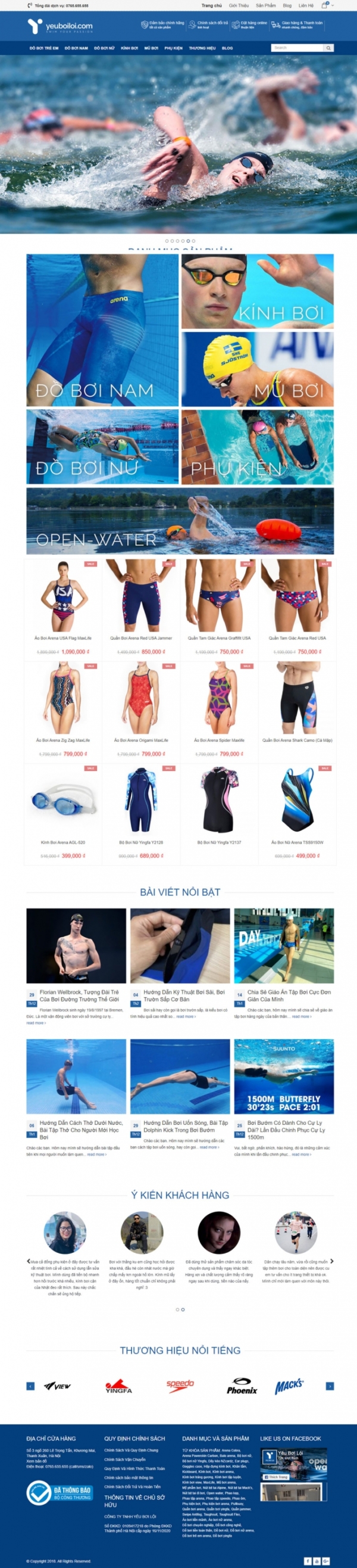 Theme WordPress Bơi lội