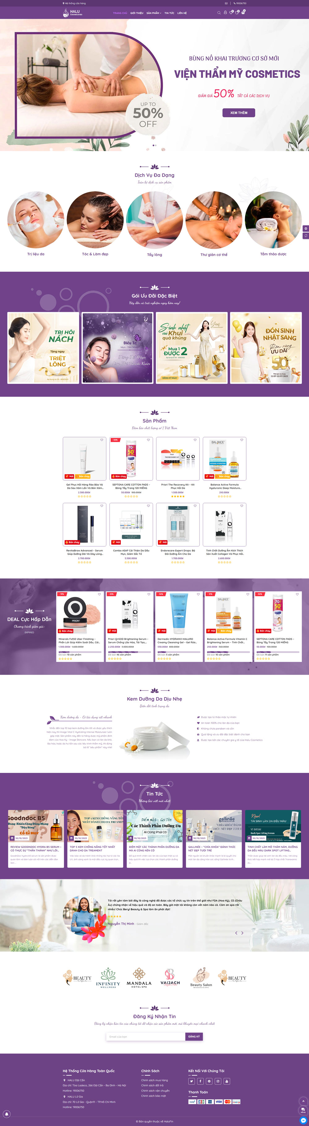 Theme wordpress mỹ phẩm Cosmeticshalu