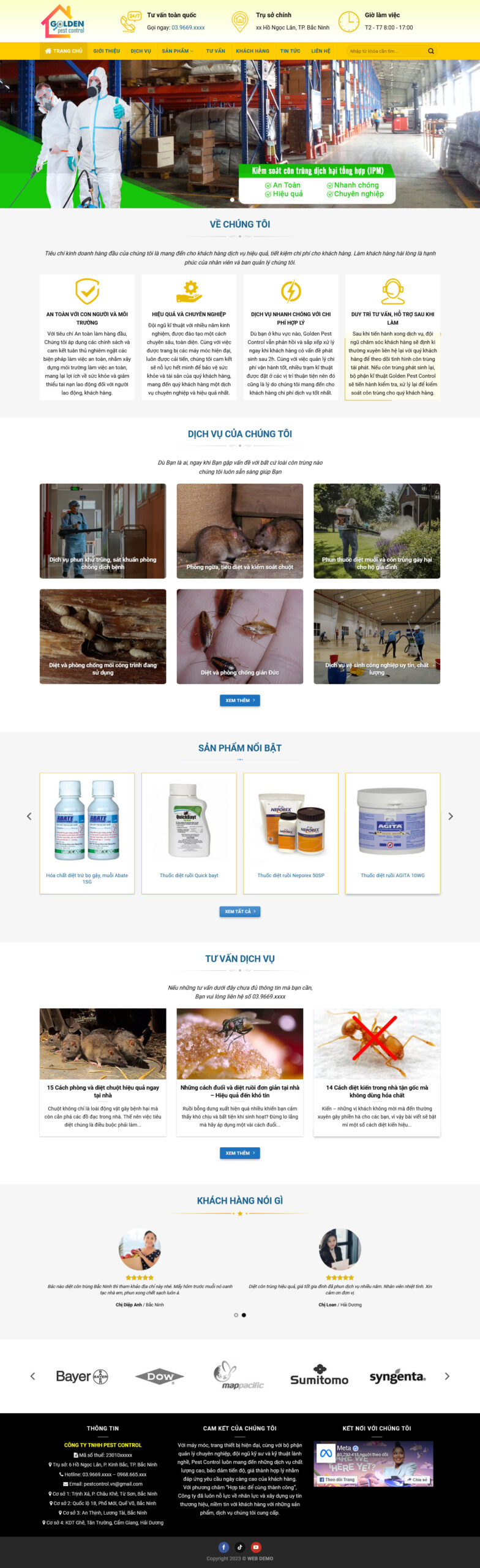 Theme wordpress diệt côn trùng