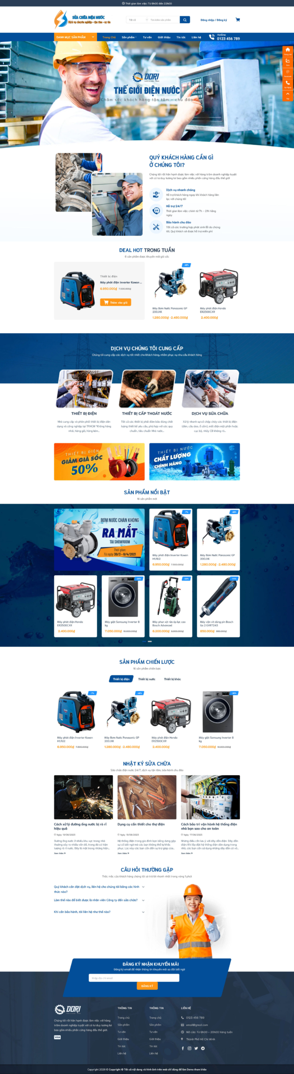 Theme wordpress điện nước