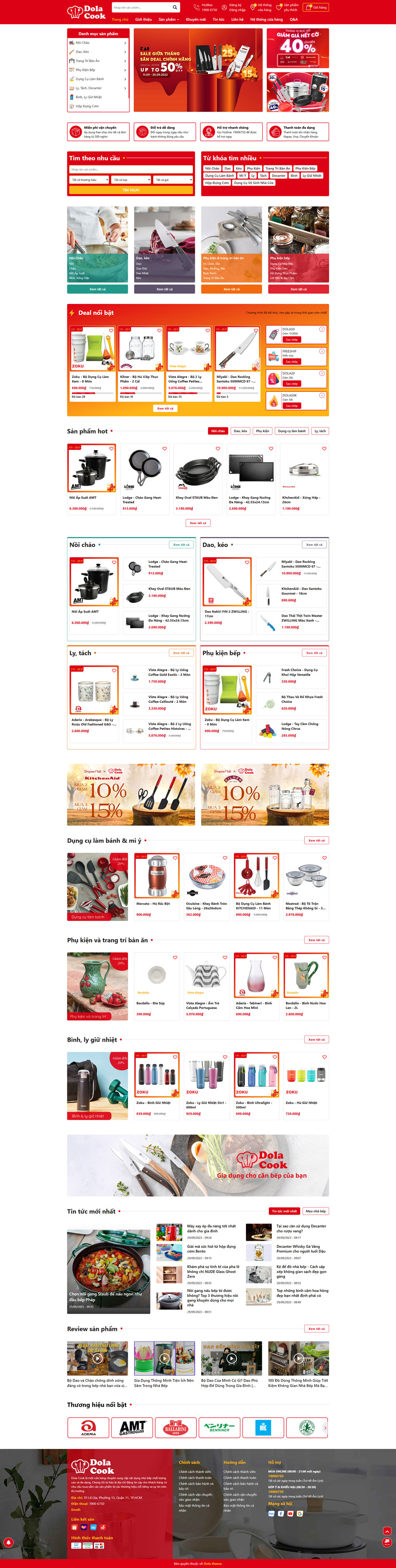 Theme wordpress vật dụng nhà bếp Dola Cook