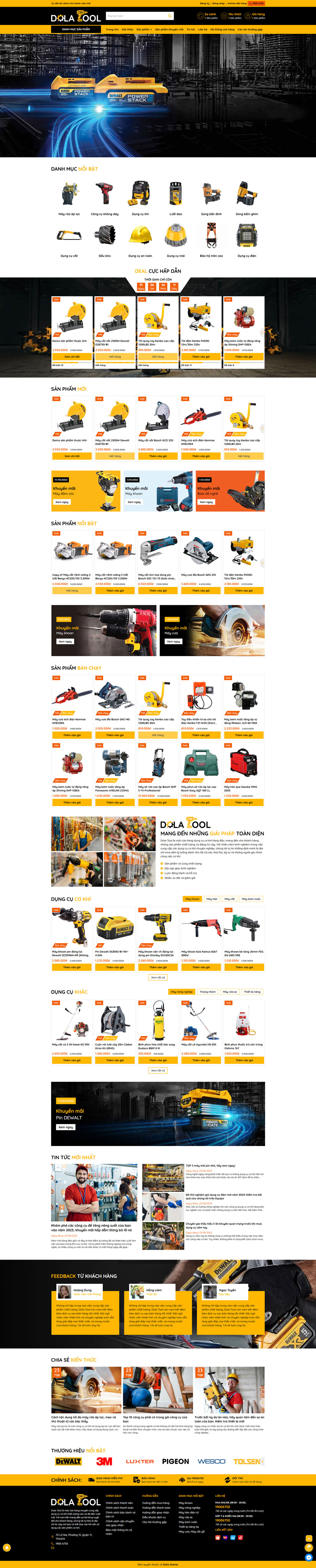 Theme wordpress dụng cụ cơ khí Dola Tool