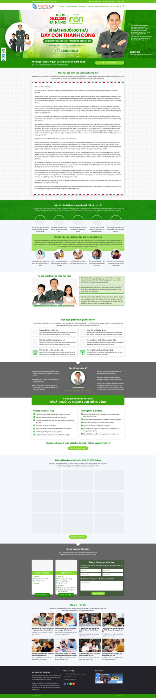 Theme wordpress khóa học ladipage