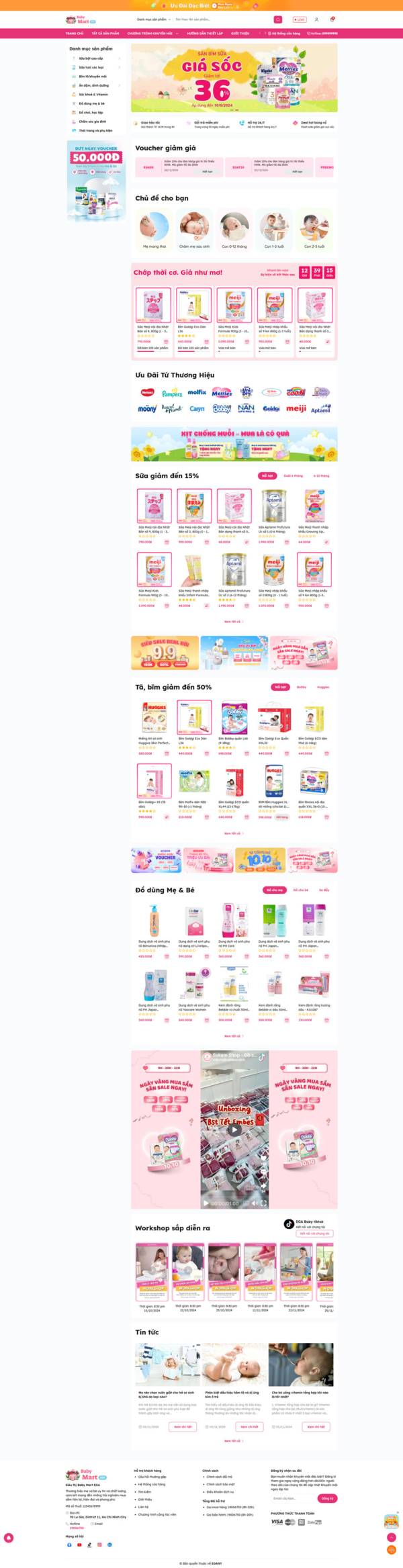 Theme wordpress cửa hàng mẹ và bé EGA Babymart