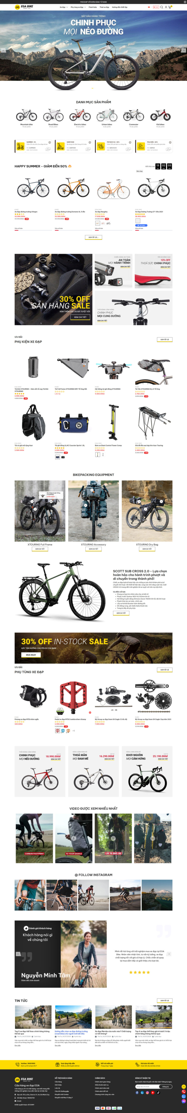 Theme wordpress cửa hàng xe đạp EGA Bike