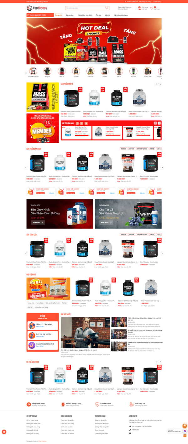 Theme wordpress tăng cường sức khỏe Ego Fitness