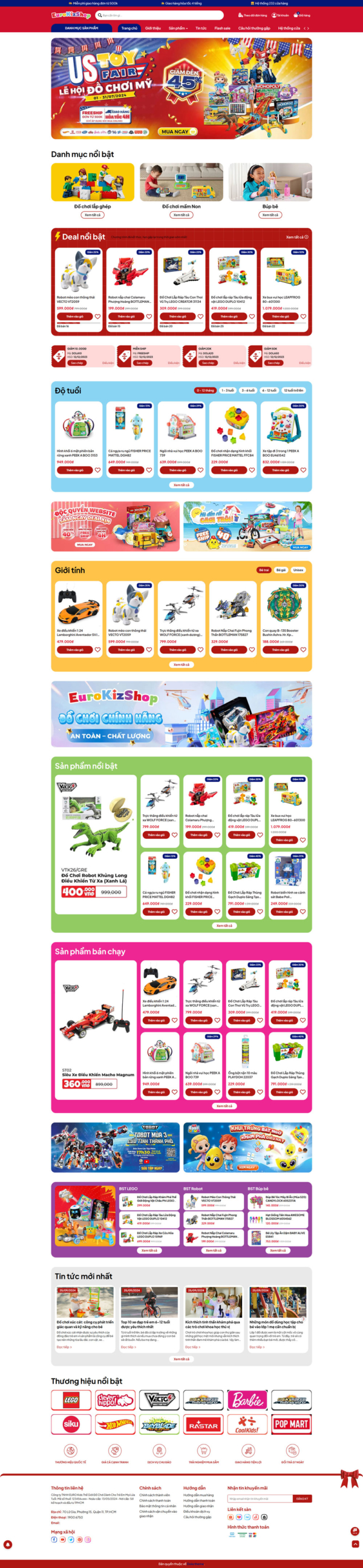 Theme wordpress cửa hàng đồ chơi EURO Kids Shop