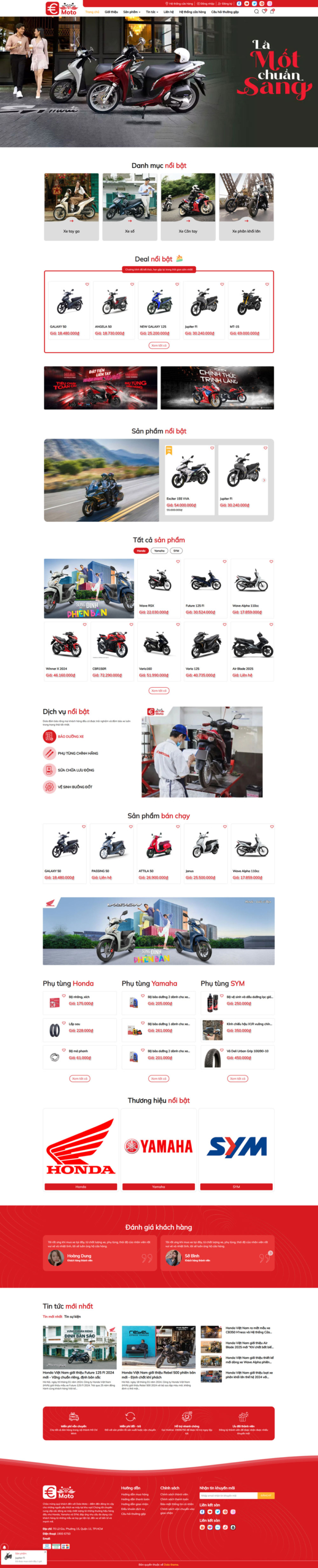 Theme wordpress cửa hàng xe máy EURO Moto