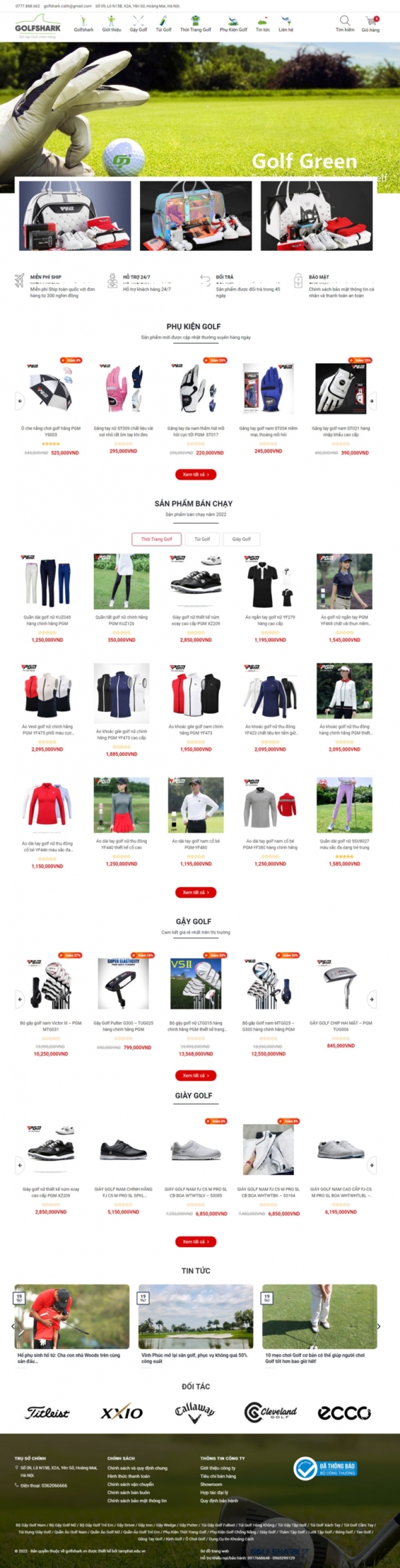 Theme wordpress đồ tập golf