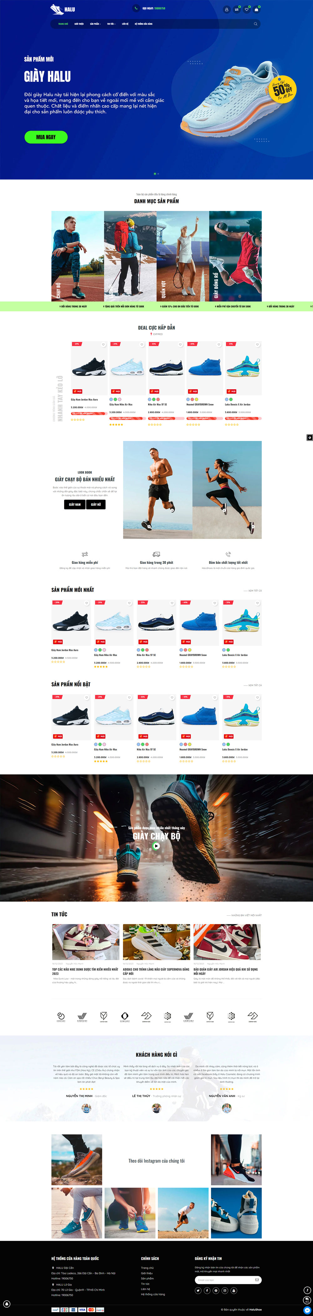 Theme wordpress cửa hàng giày Halushoe