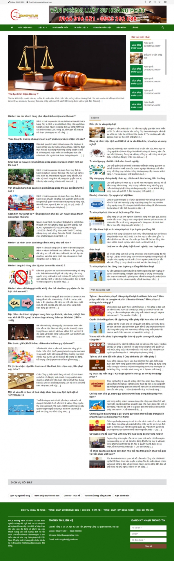 Theme wordpress tin tức luật