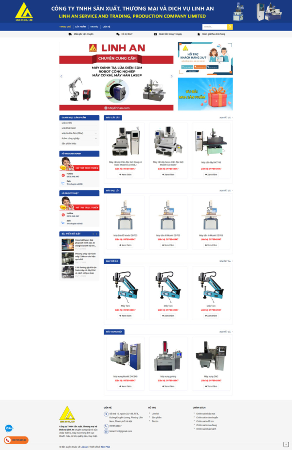 Theme wordpress máy móc công nghiệp