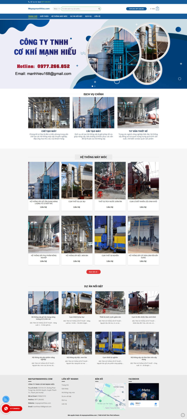 Theme wordpress cơ khí Mạnh Hiếu
