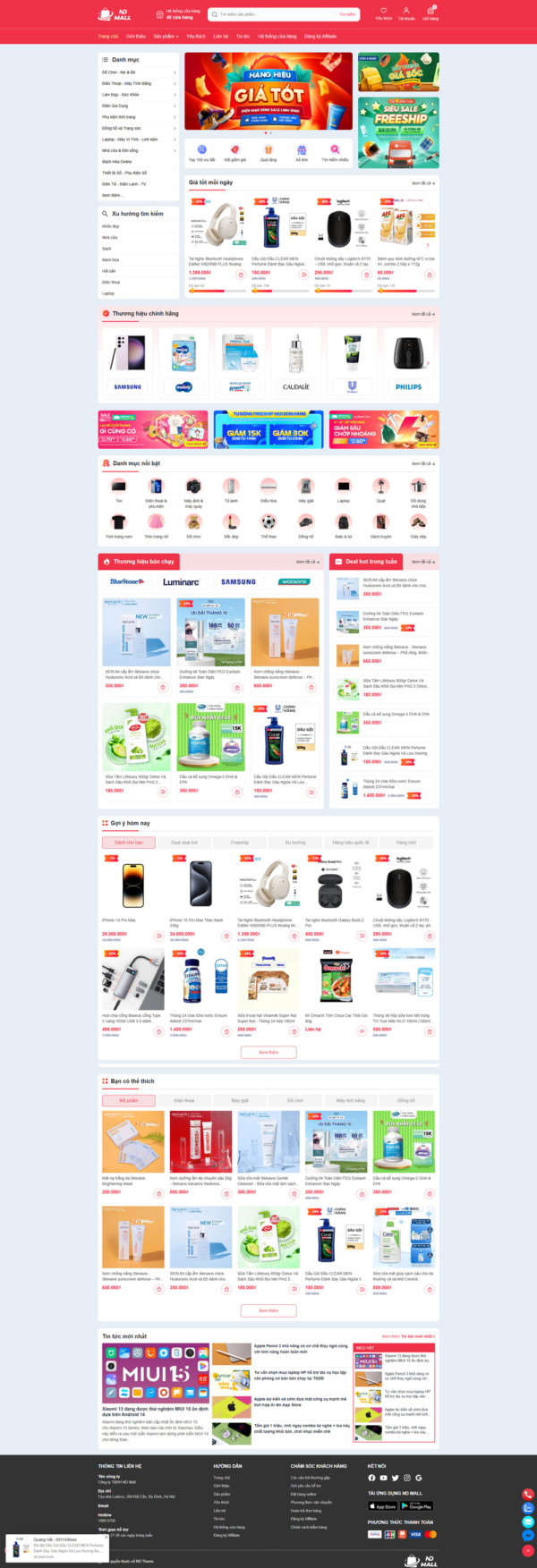 Theme wordpress thương mại điện tử ND Mall