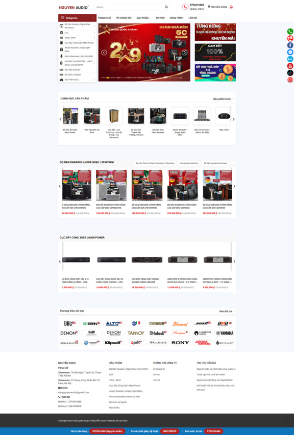 Theme wordpress thiết bị âm thanh nguyenaudio