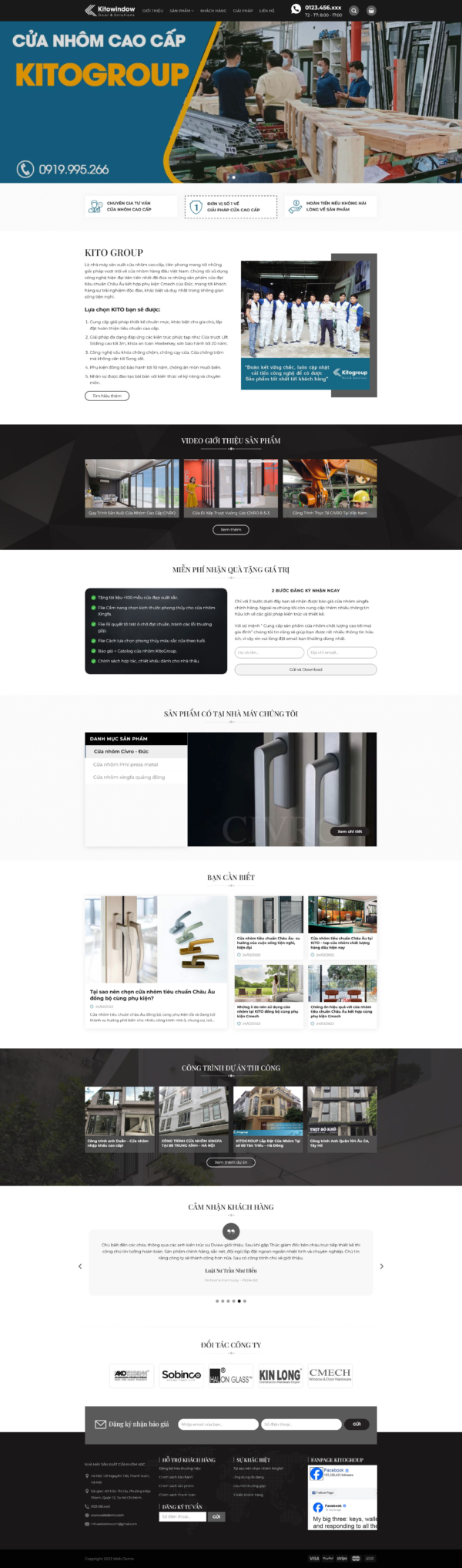 Theme wordpress nhôm kính