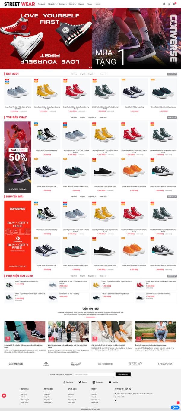 Theme wordpress cửa hàng giày OH! Giày dép