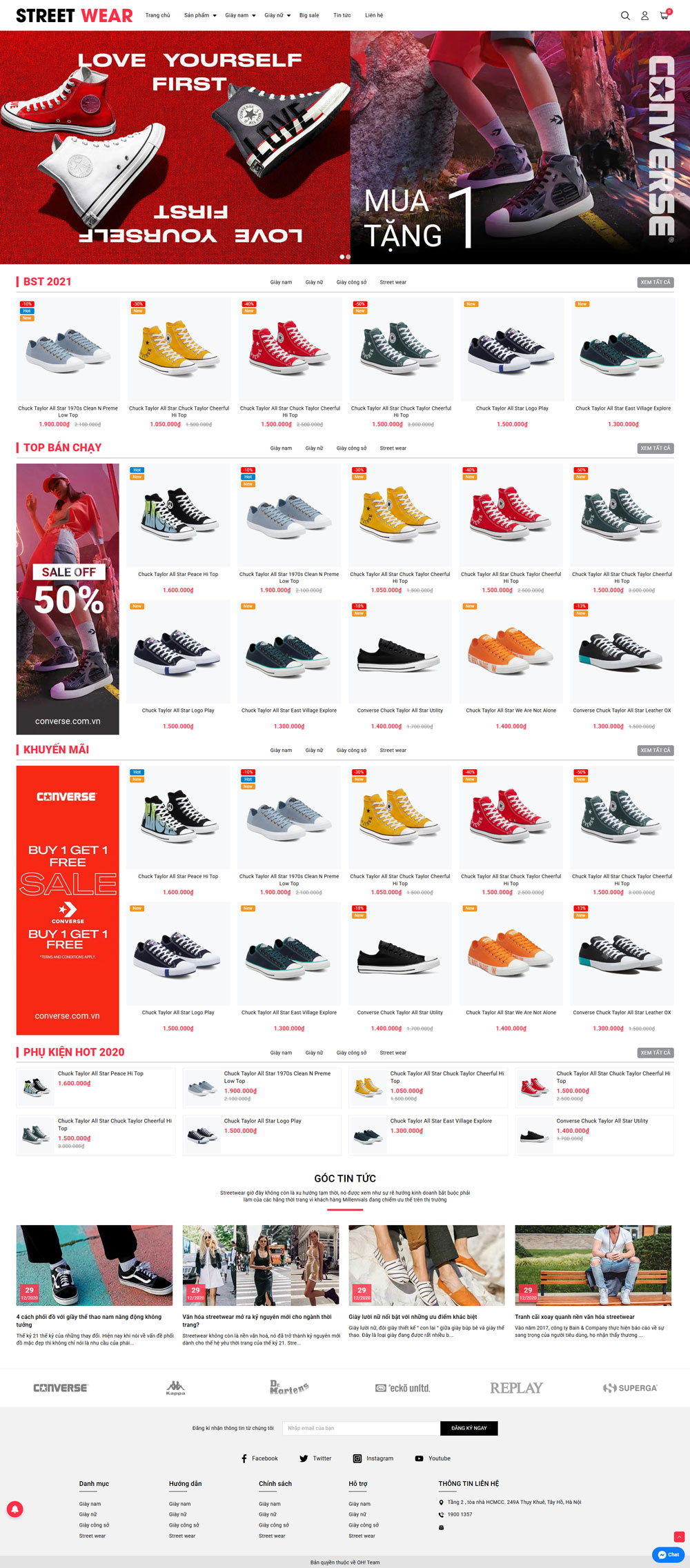 Theme wordpress cửa hàng giày OH! Giày dép