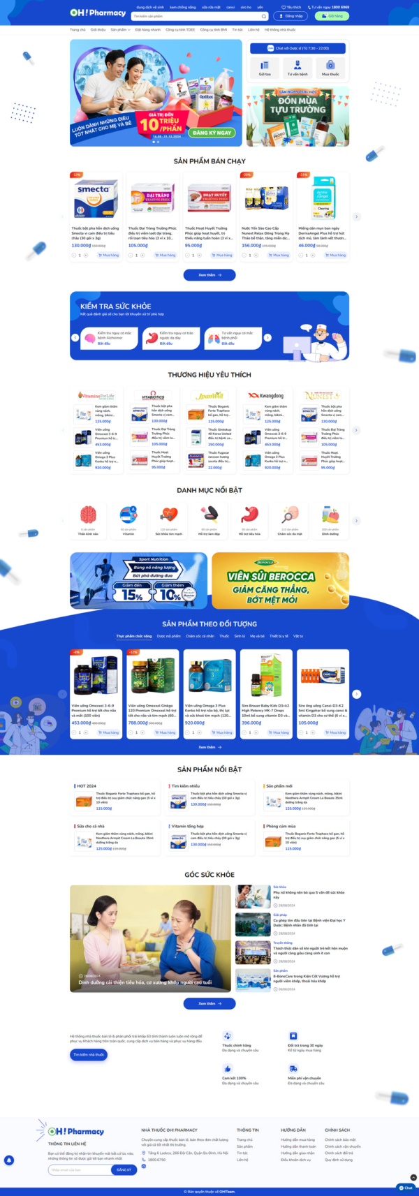 Theme wordpress hiệu thuốc Oh Pharmacy