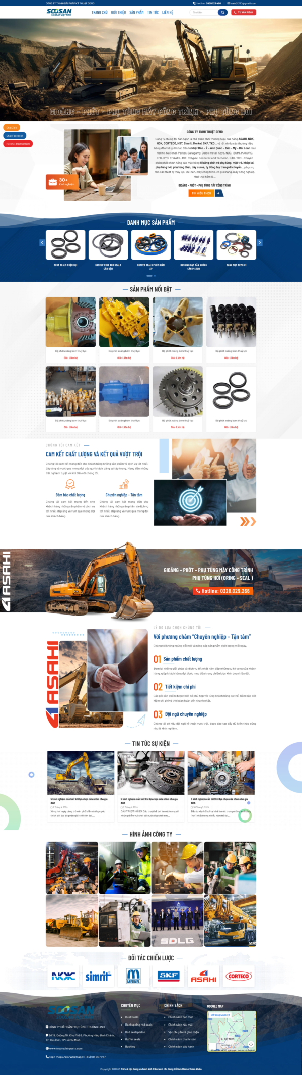 Theme wordpress phụ tùng cơ khí