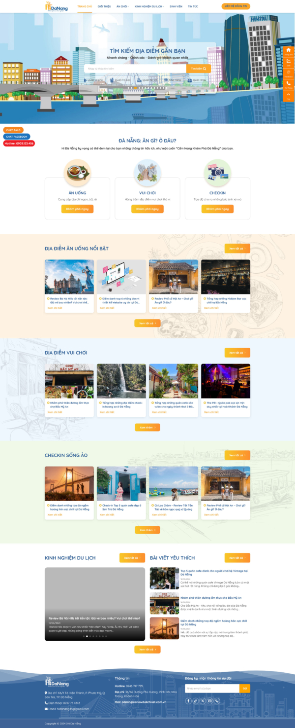 Theme wordpress review quán ăn du lịch