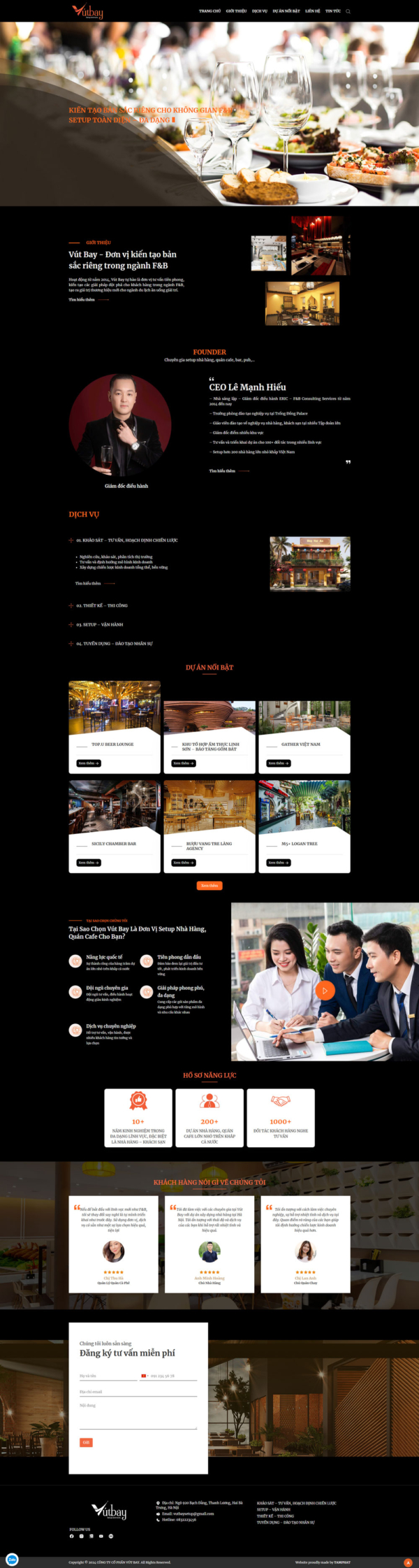 Theme wordpress setup nhà hàng