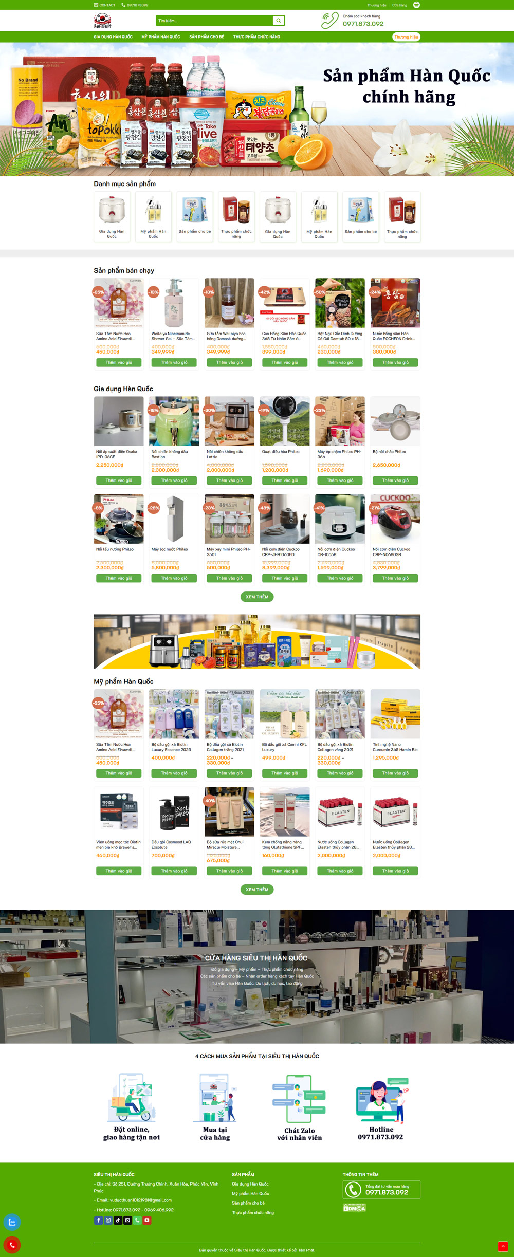 Theme wordpress Siêu thị Hàn Quốc