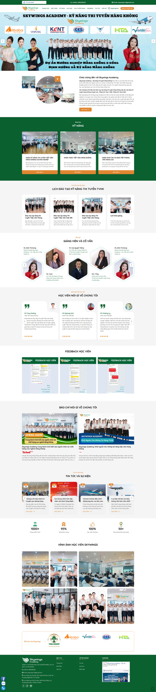 Theme wordpress đào tạo học viên hàng không