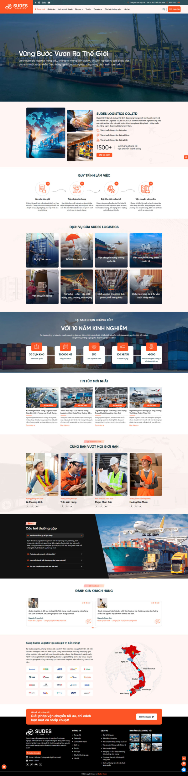 Theme wordpress vận tải Sudes Logistics