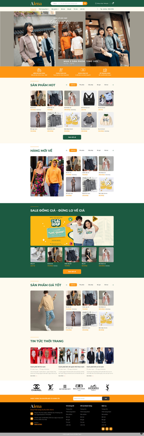 Theme wordpress thời trang Template Alena