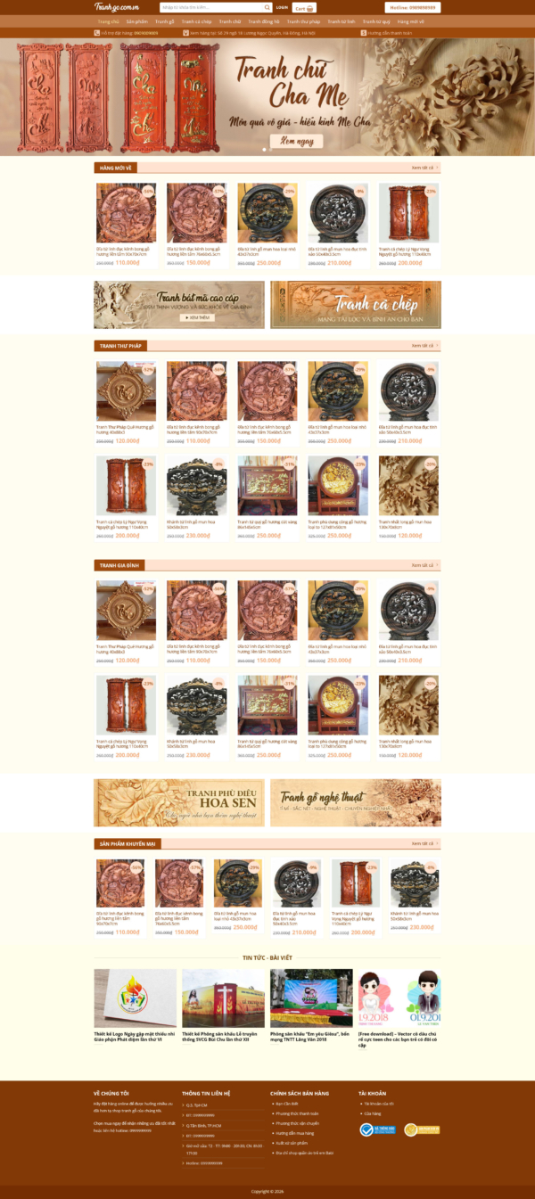 Theme wordpress tranh gỗ