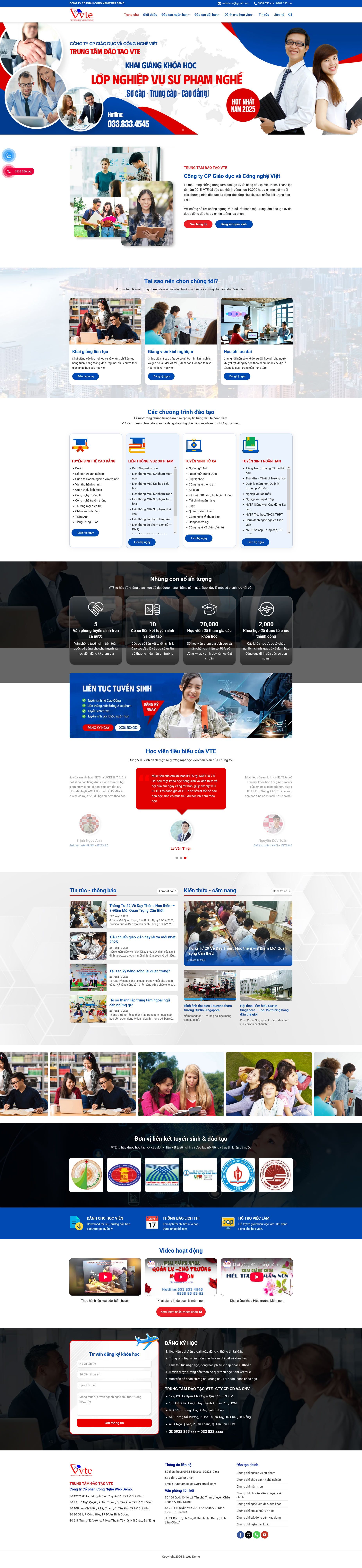 Theme WordPress trường dạy nghề 02