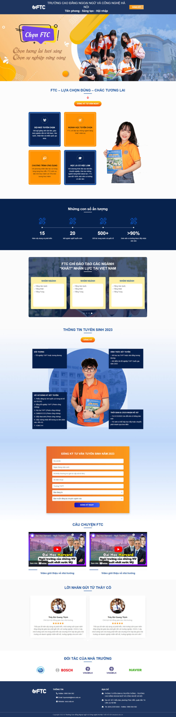 Theme wordpress tuyển sinh
